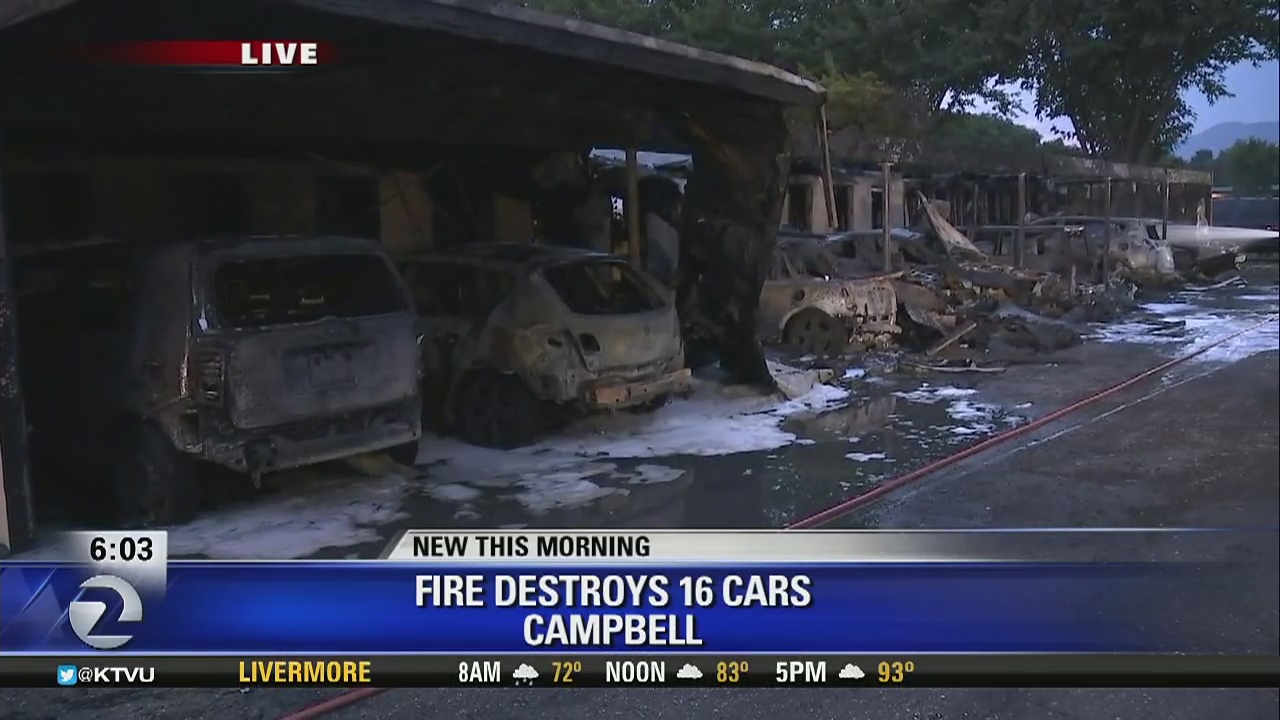 16 cars burned in Campbell carport fire | KTVU FOX 2