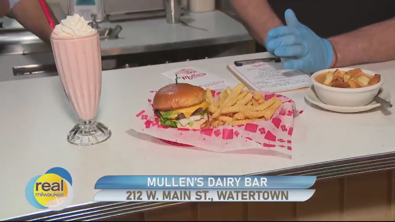 Checking out the menu at Mullen's Dairy Bar
