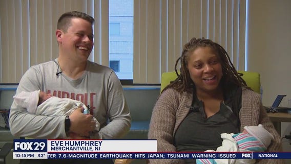 Parents react to New Year's twin sons born on different days and different years