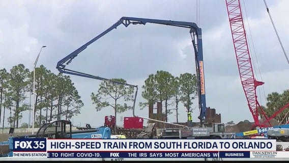 High-speed train from South Florida to Orlando on track