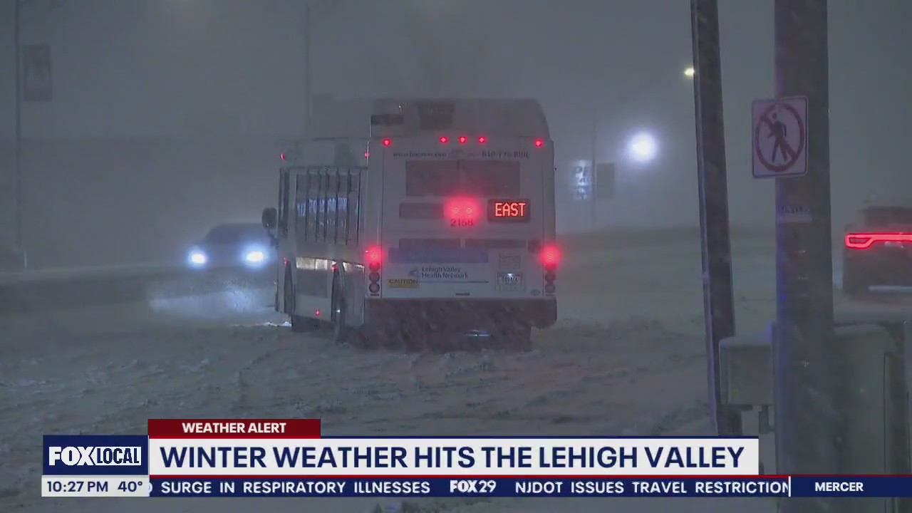 Nor'easter dumps snow in Lehigh Valley; rain further south