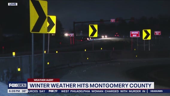 Montgomery County road conditions are poor with snow falling