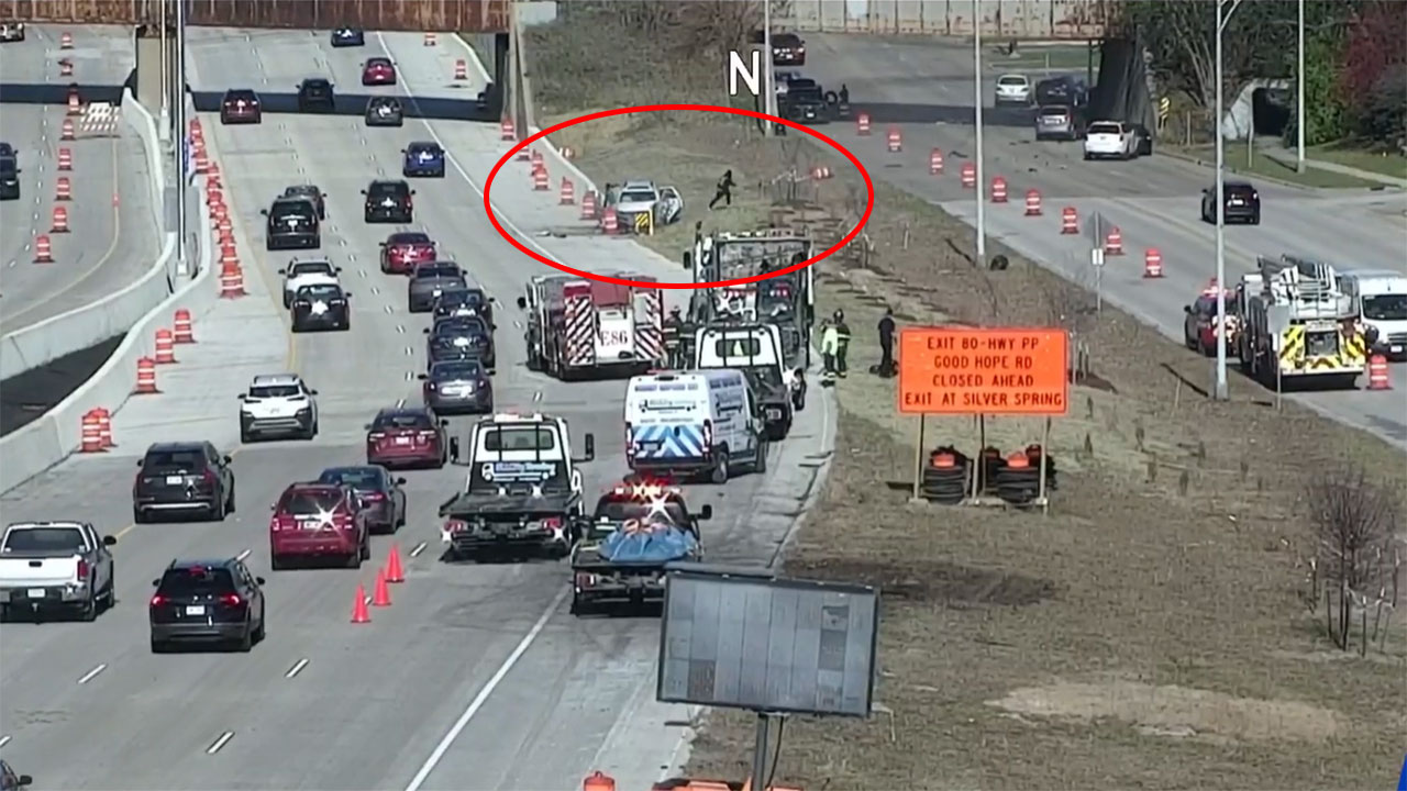 Police chase ends with crash on Port Washington