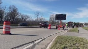 Highway workers struck in construction zone