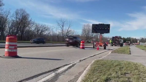 Highway workers struck in construction zone