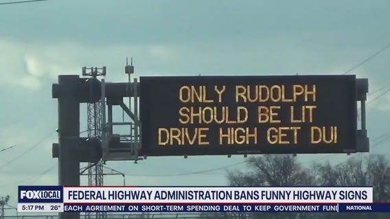 Federal Highway Administration to ban funny highway signs