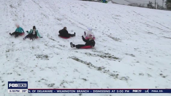 Kids are happy with Delco snow day as adults deal with icy roads and snow