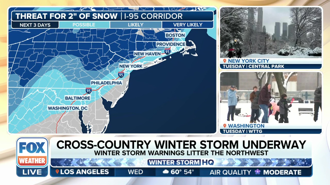 I-95 corridor braces for more disruptive, accumulating snow