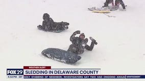 Chris O'Connell nearly takes out kid while sledding