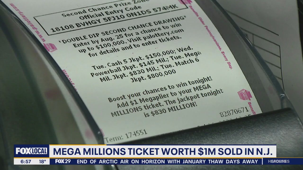 $1 million Mega Millions ticket told in New Jersey!