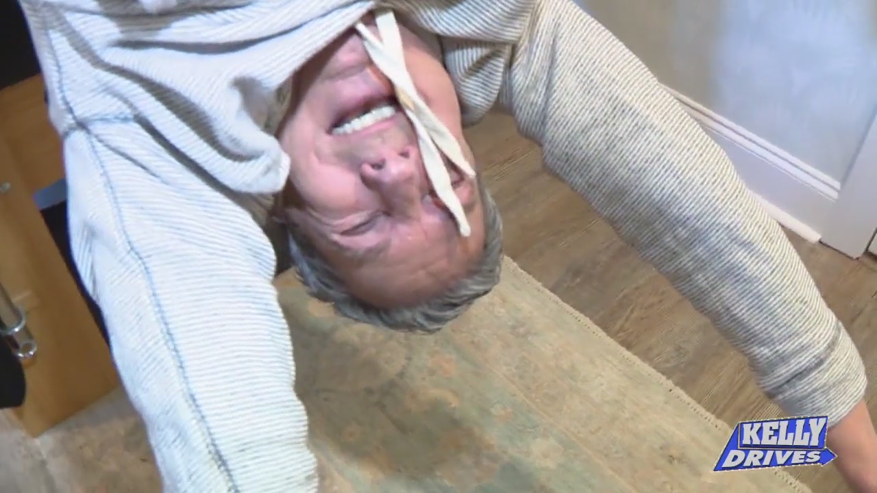 Hanging upside down at LSF Pilates