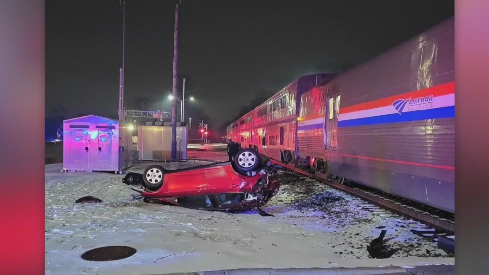 Train strikes vehicle at Brookfield crossing
