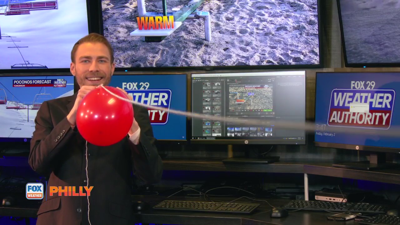 Philadelphia Weather: Balloon rocket demonstrates windy Friday