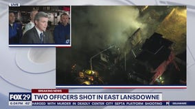 Officials provide update on status of 2 police officers shot in Delaware County