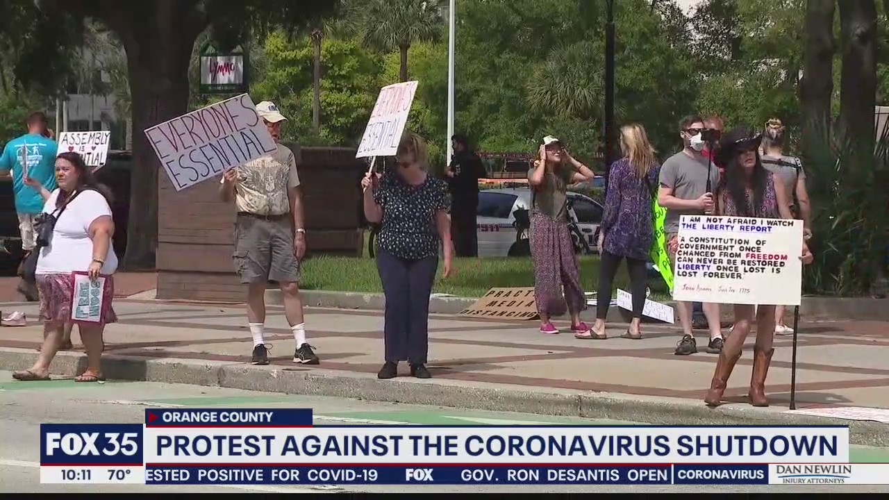 People protest against coronavirus shutdown