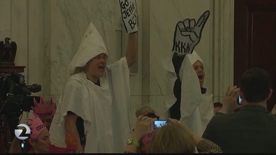 Hearing for Jeff Sessions disrupted