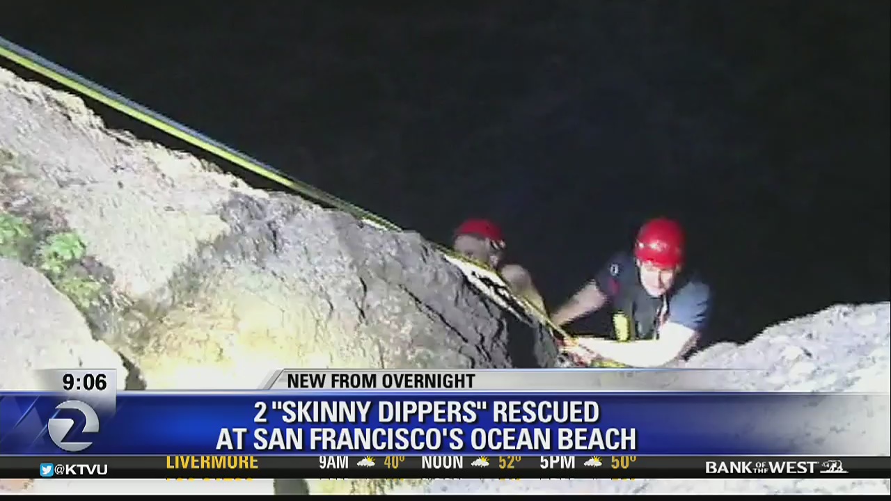 2 'skinny dippers' rescued from Ocean Beach