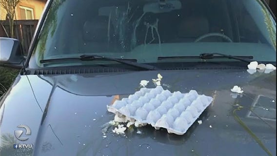 Egg vandals pelt 20 homes and vehicles in Brentwood