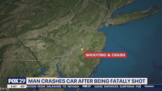 Man crashes car after being fatally shot in Burlington County: police