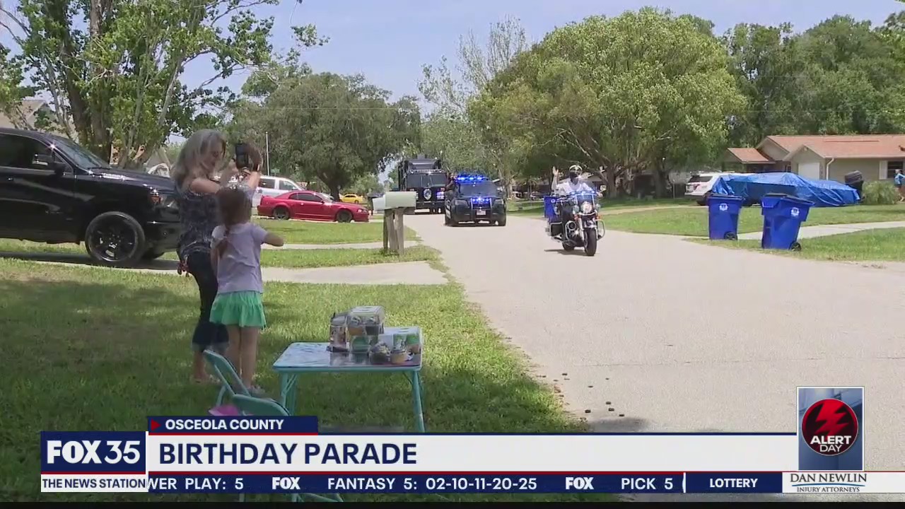 Police give girl birthday parade