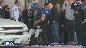 1 officer released from hospital after shooting and house fire in East Lansdowne