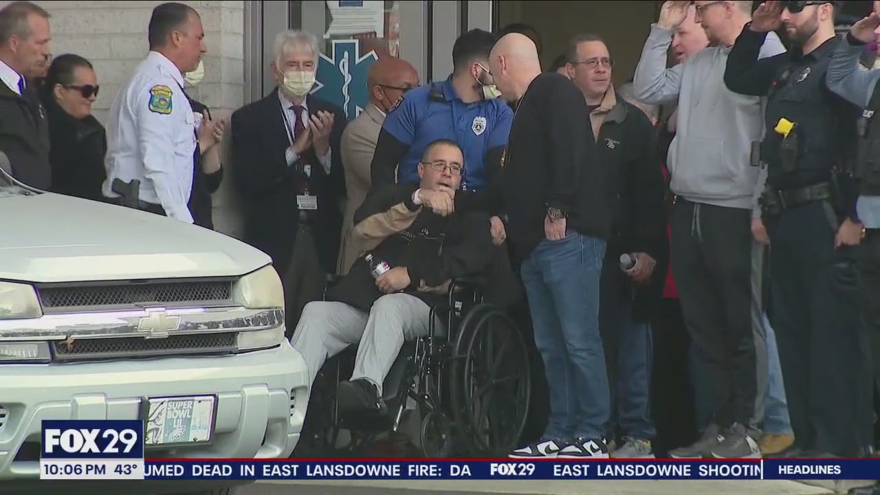 1 officer released from hospital after shooting and house fire in East Lansdowne