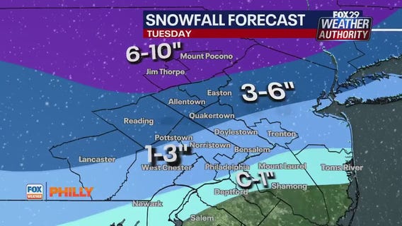 Breakdown of Wintry mix Monday into Tuesday