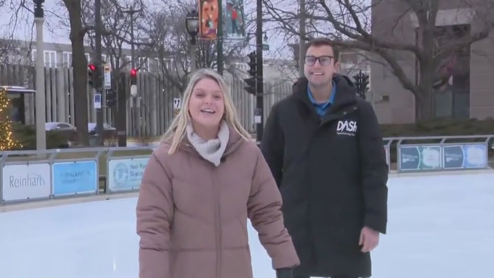 Ice skating at the Ice CAPE-ade in Milwaukee