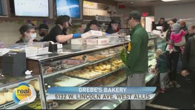 Hot ham and rolls at Grebe's Bakery