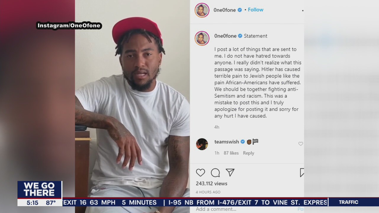 Jackson apologizes after social media posts stir accusations of anti-Semitism; Eagles 'disappointed'