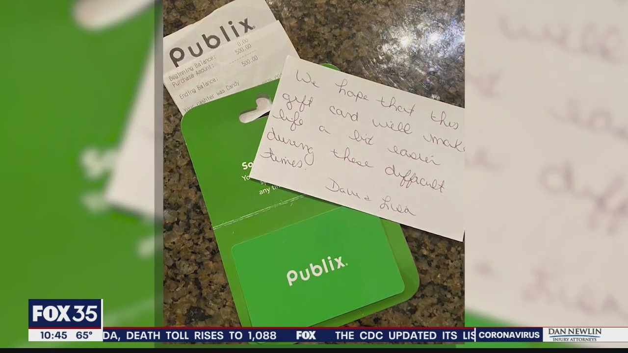 Family receives $500 Publix gift card from stranger