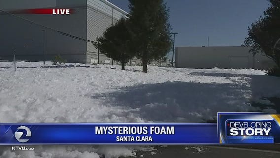 Foam covers Santa Clara street