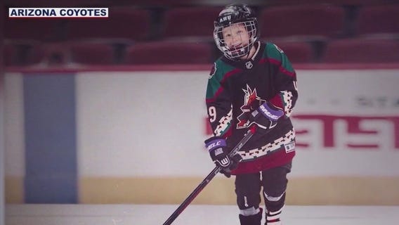 Ice skating event honors child hockey player who died after cancer battle