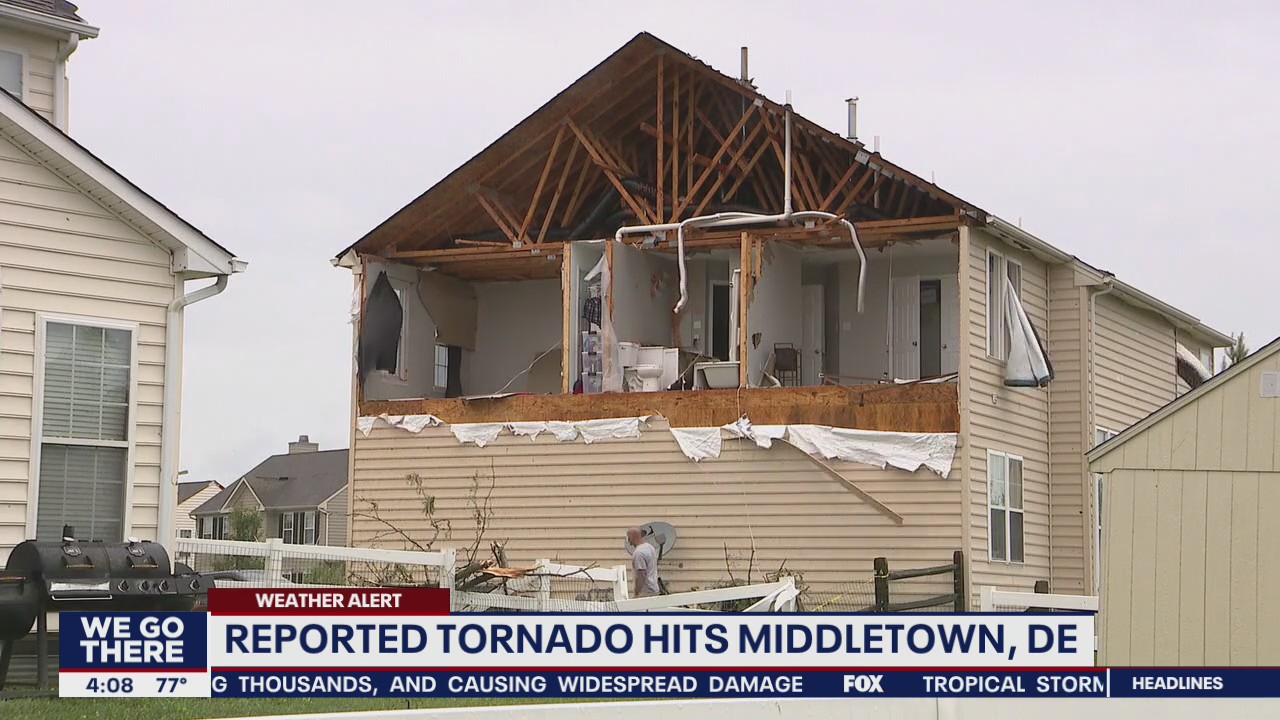 No injuries despite strong winds ripping houses apart in Middletown, Del.