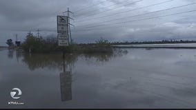 Flooded Highway 37 closed through Novato area