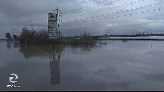 Flooded Highway 37 closed through Novato area