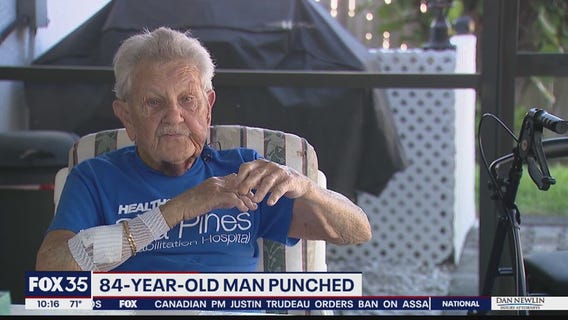 Elderly man punched at gas station