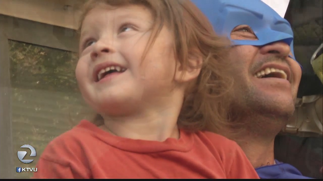 Super heroes visit Bay Area hospital