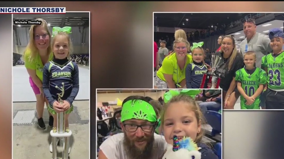 8-year-old girl wins team cheer competition by herself