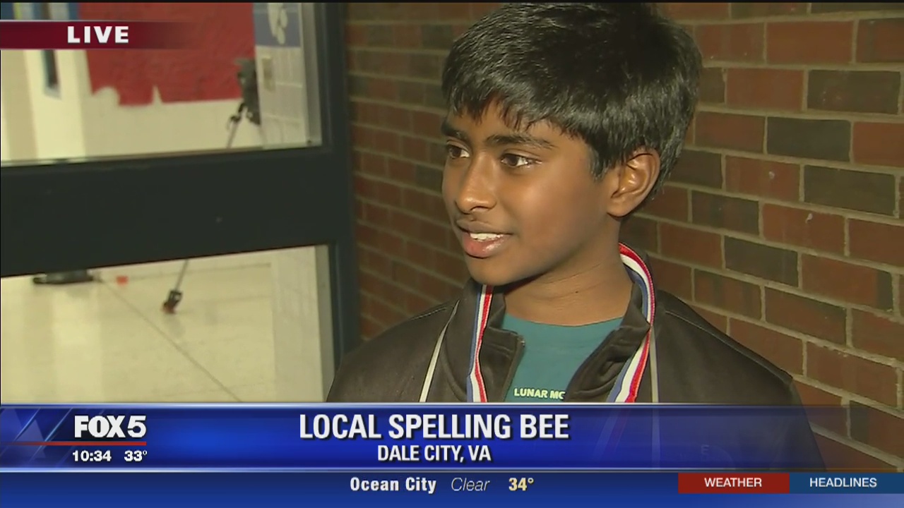 Prince William County 7th grader advances to Scripps National Spelling Bee