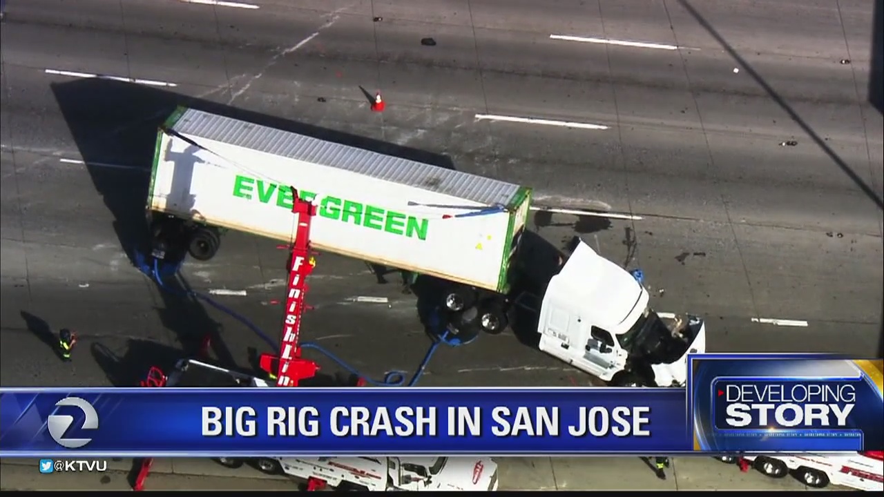 Big rig crash snarls 101