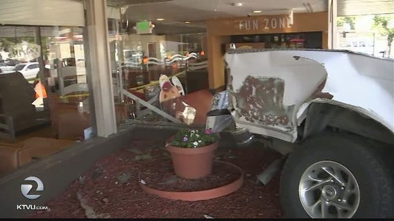 Truck crashes into Denny's restaurant