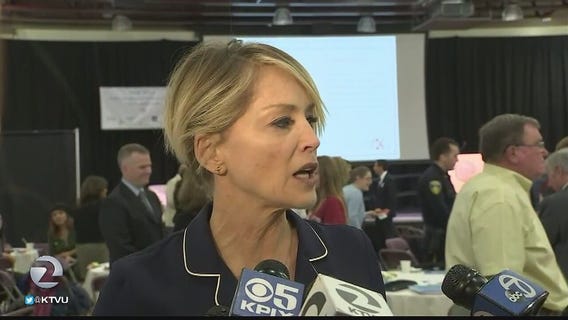 Sharon Stone visits Stanford