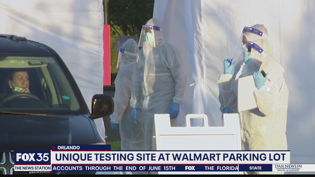 Unique coronavirus testing site at Orange County Walmart