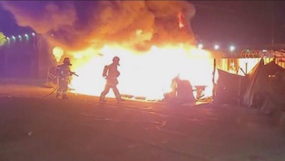 Several animals hurt following fire at 'The Zone' homeless encampment