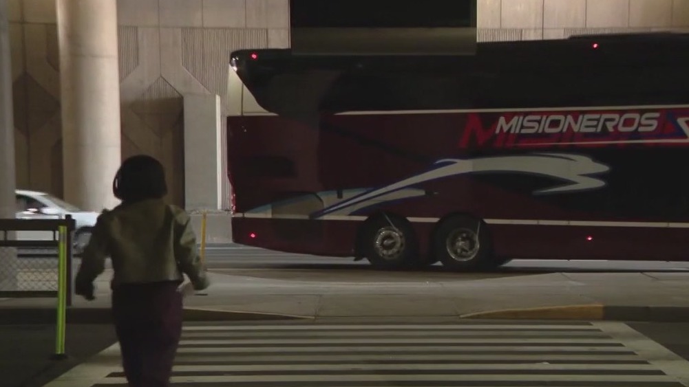 Migrants begin to arrive by the bus load each day at Sky Harbor in Phoenix