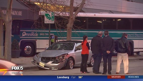 3 injured after commuter bus crashes into building in Arlington