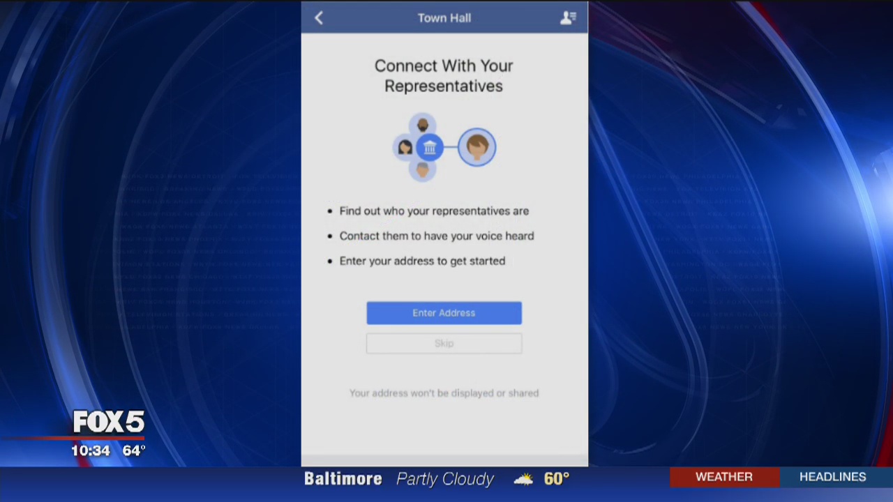 Facebook's new Town Hall feature making it easier for people to find, contact lawmakers