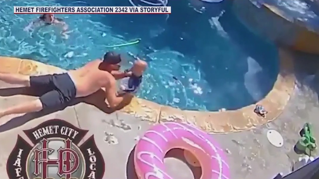 Dad saves infant son from drowning in pool