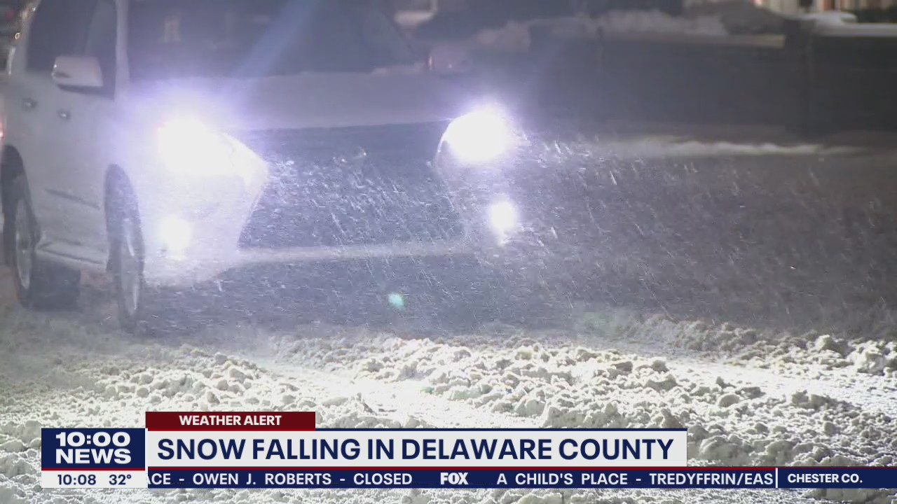 Nor'easter blows through Delaware County bringing snow and sleet in its wake